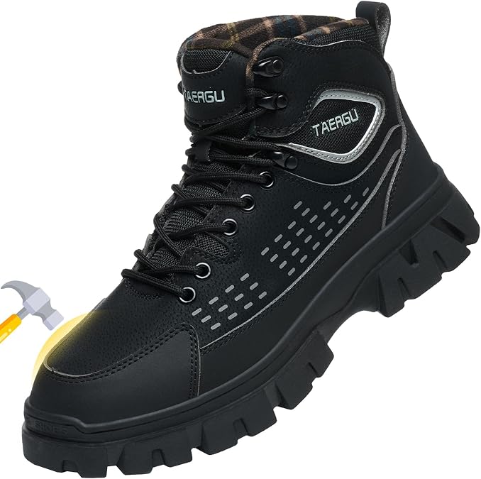 Steel Toe Work Boots For Men 6" Waterproof Safety Boots Indestructible Industrial Boot Mens Steel Toe Shoes Botas De Trabajo