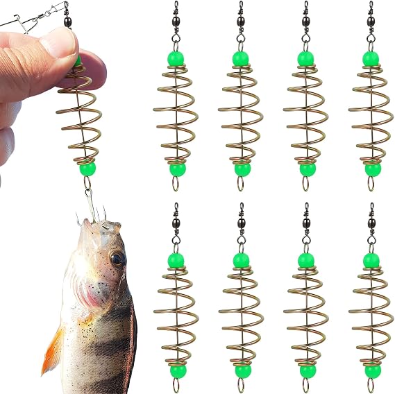 12PCS Luminous Carp Fishing Feeder, Bait Thrower, Fishing Feeder Bait Cage, Lures Cage Basket Minnow Baits