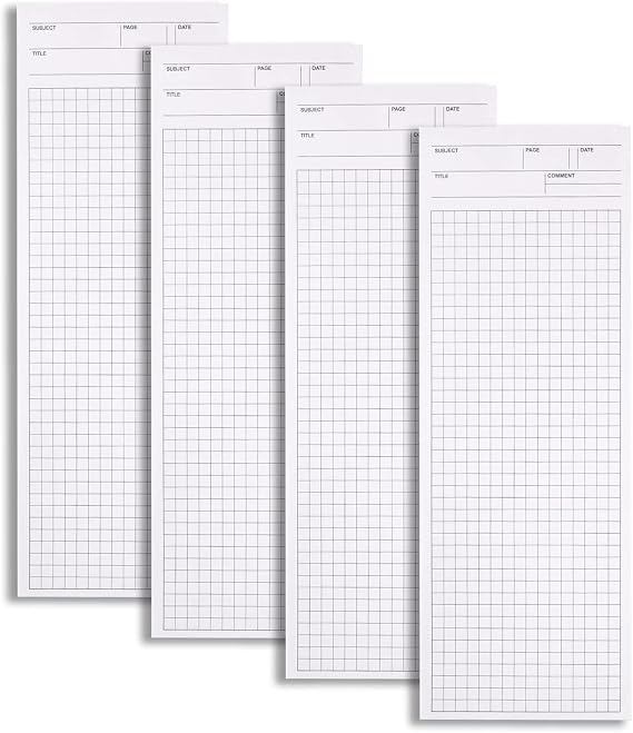 GINCEVHY 4 Pack Graph Paper Notebook, 9.8 3.5 inches Long Strip Notepad | Personalized Memo Pads for Planning, Tasks, Appointments, Reminders, Home, Office, 50 Sheets Per Note Pads (Grid)