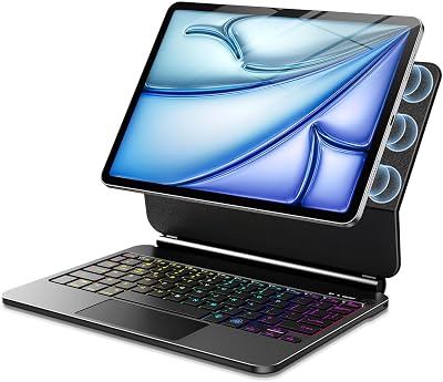 for iPad A16 11th &10th Generation Case with Keyboard Magic-Style Magnetic Keyboard Case for iPad 11 inch 2025&10th Gen 10.9 inch, Multi-Touch Trackpad - Backlit - Floating Cantilever Stand