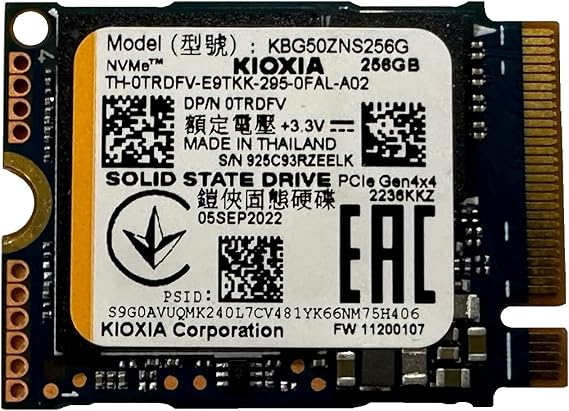 OEM Kiox 256GB M.2 PCI-e NVME SSD Internal Solid State Drive 30mm 2230 Form Factor M Key Steam Deck