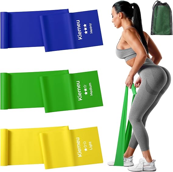 Latex Flat Resistance Bands for Physical Therapy and Rehab, Pilates, Yoga
