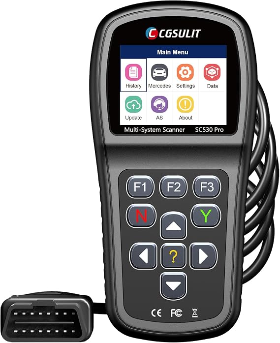 CGSULIT SC530 Pro OBD2 Scanner Diagnostic Scan Tool for Mercedes Benz, 2025 Full System Car Code Reader with 20+ Services, ABS Bleed, Oil/EPB/SRS/SAS/TCM/BMS/T-hrottle Reset, Auto VIN, Free Update