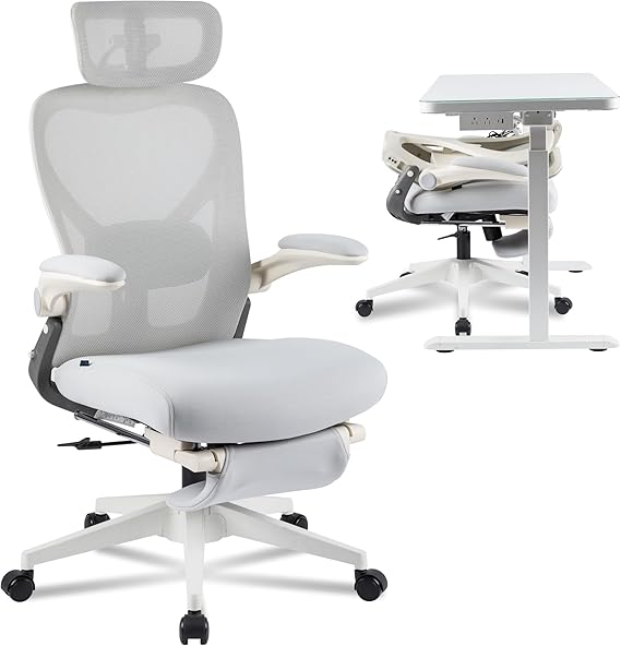 FLEXISPOT Foldex Mesh Ergonomic Office Chair, Folding, Grey