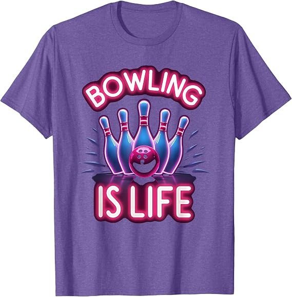 Bowling Is Life Mens Bowling Graphic Design T-Shirt