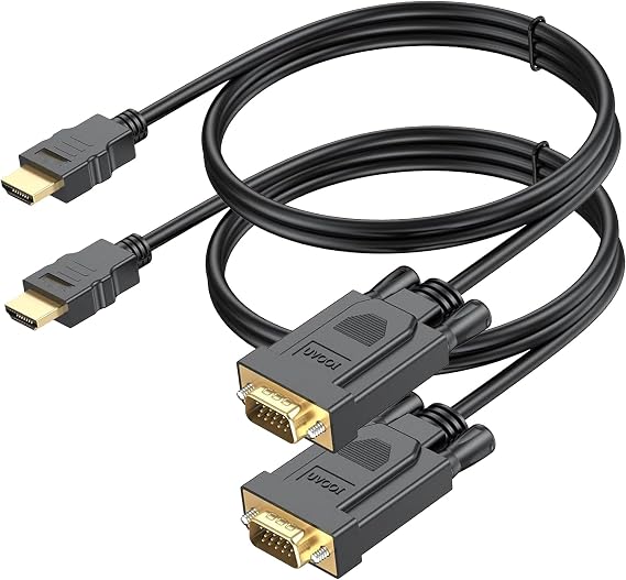 HDMI to VGA Cable 6 FT 2-Pack,Computer HDMI to VGA Monitor,Full 1080P@60Hz