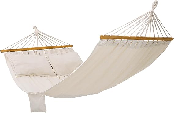 SONGMICS GDC22M hamak, dış mekan çok kişilik, çubuk hamak, 200 x 150 cm, TÜV Rheinland, 300 kg, bej