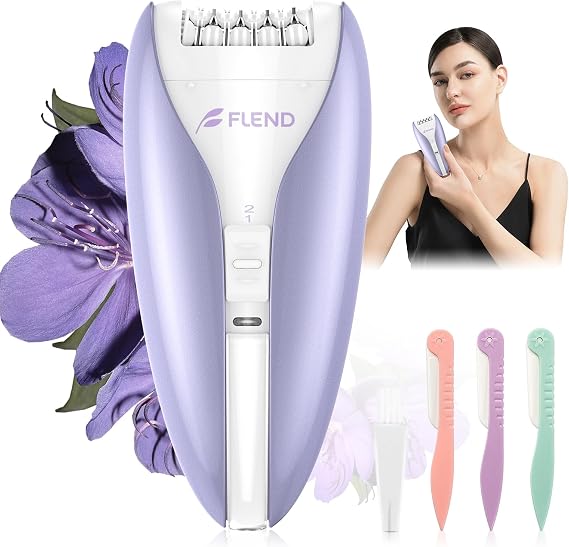 Cordless Epilators,Silent Facial Hair Removal Device, Smooth Glide Tech 2 Speeds & 36 Tweezers Gentle Efficient Hair Removal for Face Legs Arms Armpit Bikini