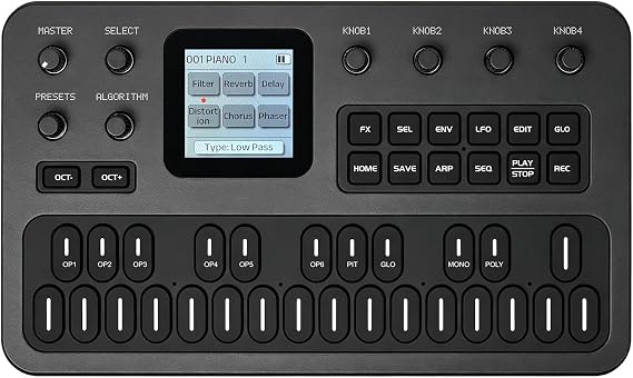 M-VAVE FM-1 Synthesizer Digital Keyboards Voice-Out Keyboard Synthesizer Speaking Out Independently 128 Factory Presets, 27 Key built-in Sound Module 6