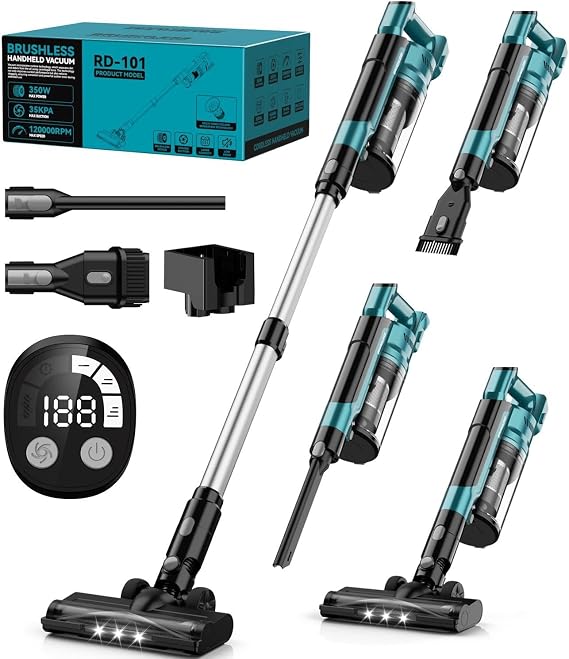VAXCANZE Cordless Vacuum Cleaner Compatible with Makita 18V Battery, 35kPa Brushless Lightweight Stick Vacuum with 3 Mode Suction, 6 in 1 Stick Vacuum Cleaner with HEPA for Floor, Carpet(Tool Only)