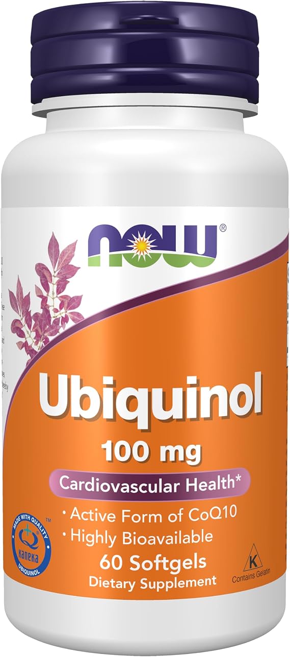 NOW Foods Supplements, Ubiquinol 100 mg, High Bioavailability (the Active Form of CoQ10), 60 Softgels