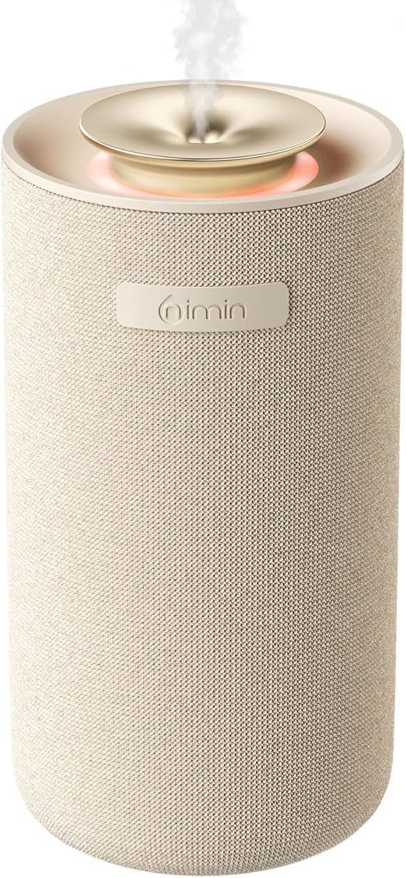 Waterless Essential Oil Diffuser for Home & Car, Cordless Portable Diffuser with Auto Start-Stop, 2-in-1 Mode & Adjustable Scent, Fits 5/10/15ml Bottles, Rechargeable Car Diffuser, Cream