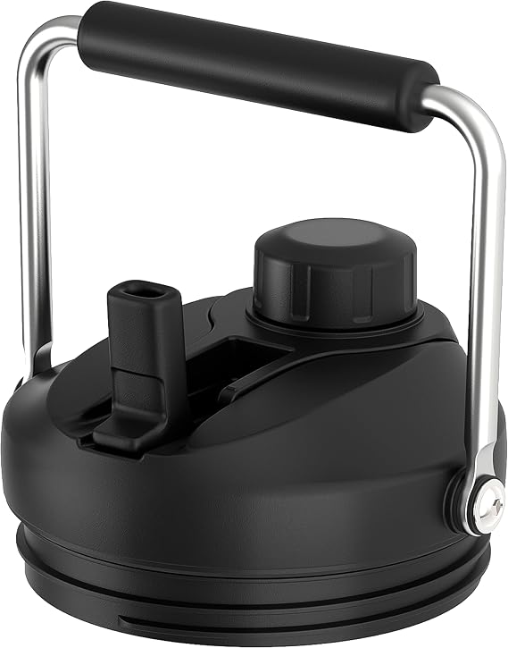 Jmoe USA Improved Jug Lid for Yeti Half Gallon and One Gallon Rambler Jugs | 2 in 1 Replacement Lid | Large Chug Spout and Leakproof Flip Straw | BPA Free Plastic | Includes 4 Straws