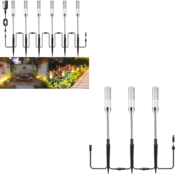 Warm White 6 Pack LED Path Lights & Cool White 3 Pack Extension Path Lights