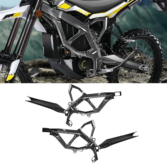 Frame Guards Kit,Carbon Fiber Pattern Body Frame Fairing Protective Cover Protector Guard Sticker Side Body Panel Side Spoiler Cowl Accessoires for Sur Ron Ultra Bee