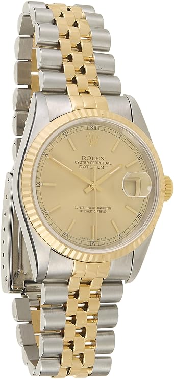 Pre-loved Stainless Steel Champagne Dial Datejust 16233 36mm, Gold