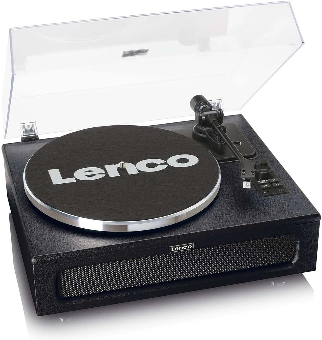 Lenco LS-430 Pikap – Bluetooth Pikap – Entegre Hoparlör 40 Watt RMS – Kayış tahriki – Pitch Control – Ön güçlendirici – RCA Out ve AUX-In – 3,5 mm – Siyah LS-430BK