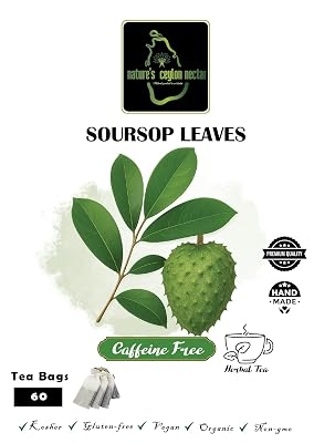 60 Soursop Leaves Tea Bags - 100% Natural, Dried Soursop Leaves for a Refreshing Herbal Tea