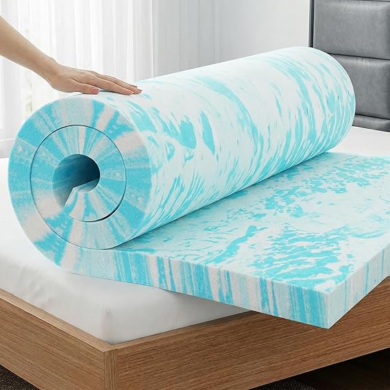OLIXIS 3 Inch Queen Cooling Gel Infused Memory Foam Mattress Topper Bed Pad