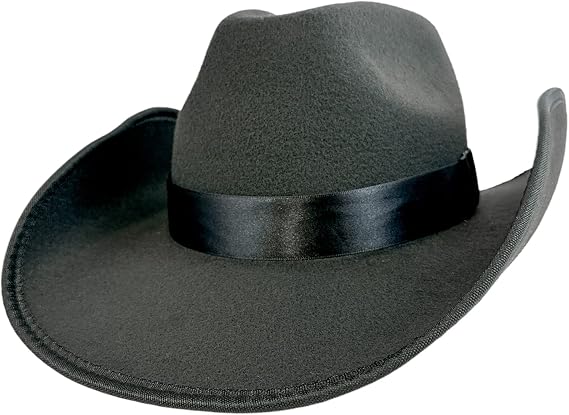 Funk Plus Cowboy Hat Black Western Style Wool Feeling Bend Wire Brim