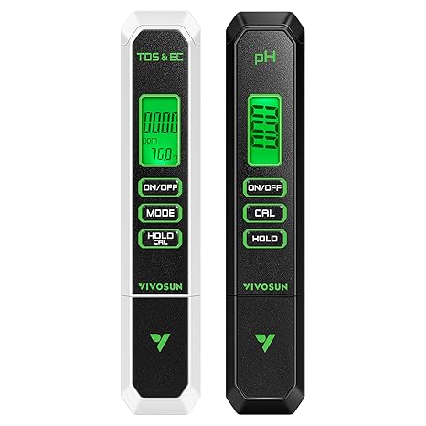 VIVOSUN Digital pH Meter TDS EC Meter for Water 0.01 Accuracy Hydroponics