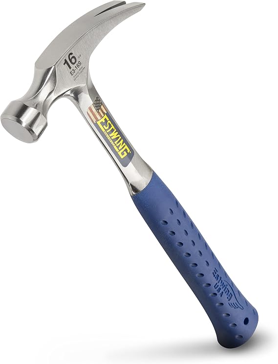 ESTWING claw hammer, vinyl handle, flat, Ø 25 mm 450 g, flat rail