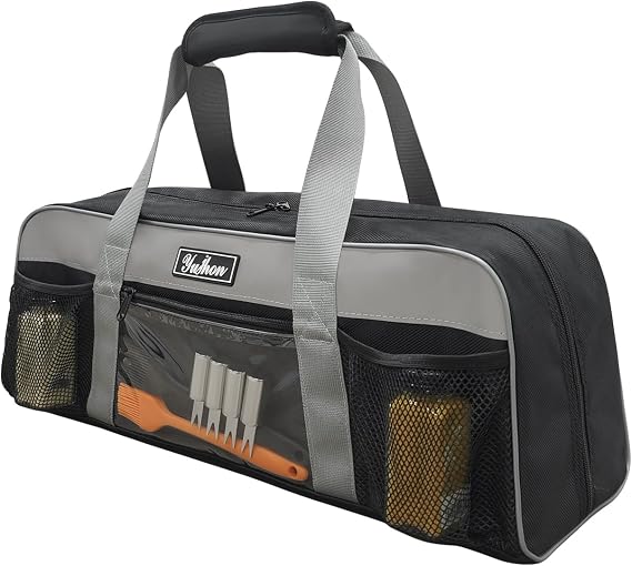 22 Inch Grill Tool Storage Bag, Heavy-Duty 1680D Oxford Organizer | Water-resistant protection; Fits long BBQ utensils; Easy to carry; For camping, RV and tailgating; Bag only