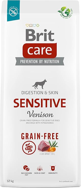 Brit Care Sensitive, Sindirim Sistemi, Gıda İntoleransı Ve Deri Hassasiyetine Sahip Köpekler İçin, Tahılsız, Geyik Etli Kuru Mama, 12 kg