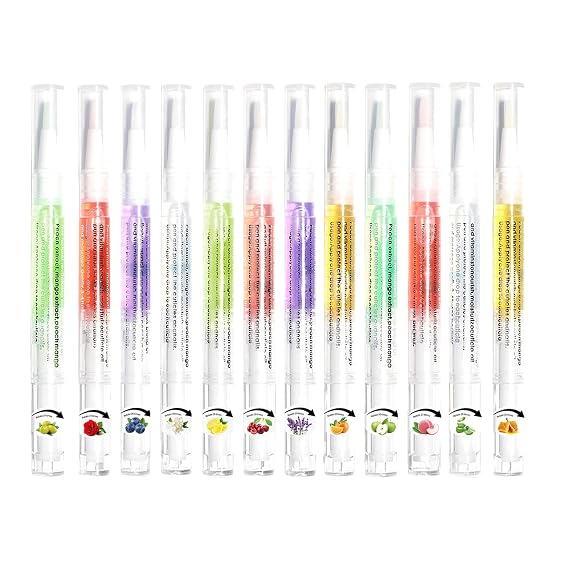 12-Pack Nail Cuticle Oil pens Set Fast-Absorbing, Nourishing Formula with 12 Delightful Scents for Stronger Nails & Healthy Cuticles Nail Care