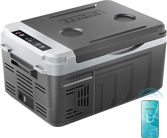 EUHOMY 12QT 12 Volt Refrigerator, Portable Car Fridge with App Control