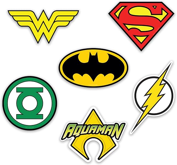 Elektroplate Justice League Logos Dynamic Car Decals Set of 6