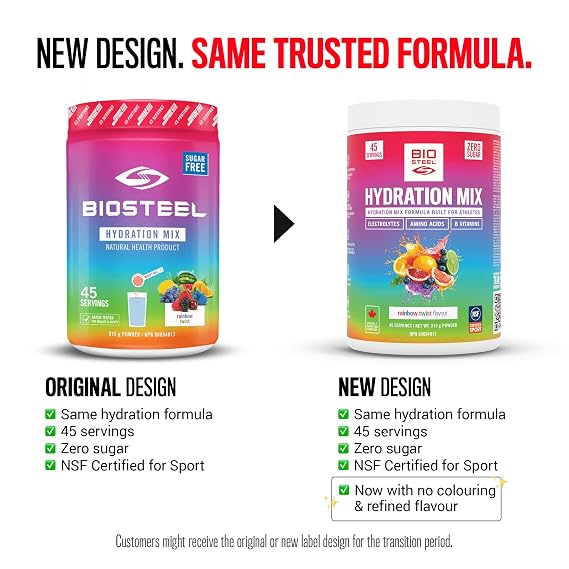 BioSteel Electrolyte Hydration Mix, Rainbow Twist, 45 Servings