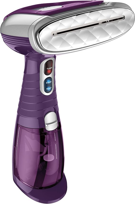 Conair Handheld Garment Steamer for Clothes, Turbo ExtremeSteam 1550W, Portable Handheld Design, Strong Penetrating Steam - in Plum