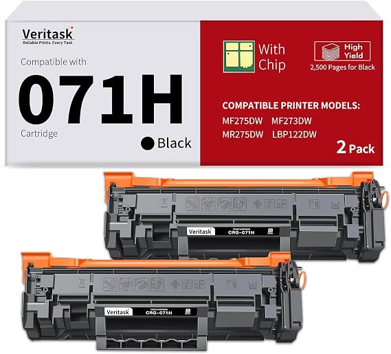 071H 071 Black Toner Cartridge Replacement for Canon 071 071H Toner Cartridge Work with Canon ImageCLASS LBP122dw MF273dw MF272dw MF275dw MF270 LBP120 Printer (High Yield, 2 Pack)