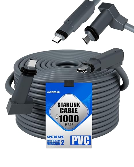 Compatible Starlink Extension Cable Gen 2, for Starlink Replacement Cable V2, Waterproof Grey for Starlink Gen 2-100FT(29M)