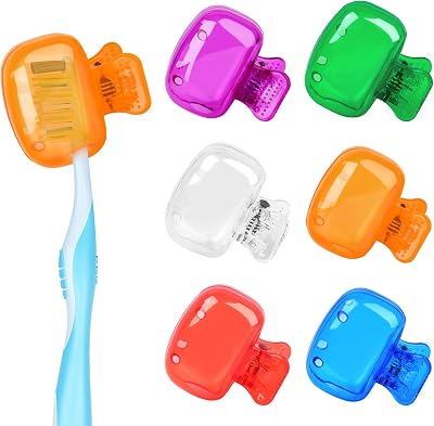 6 Pack Toothbrush Covers Portable Toothbrush Protector Coverings Clips Tooth Brush Storage Head Cover Cap Tooth Brush Covers for Kids Bathroom Home Travel Tooth Brush Case