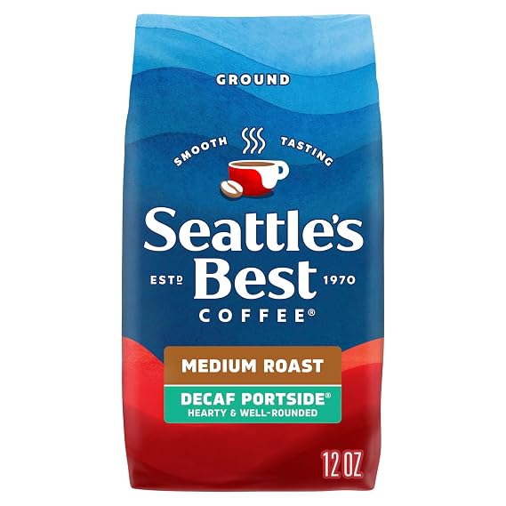 Seattle's Best Coffee Decaf Portside Blend (Previously Signature Blend No. 3) Medium Roast Ground Coffee, 12-Ounce Bag
