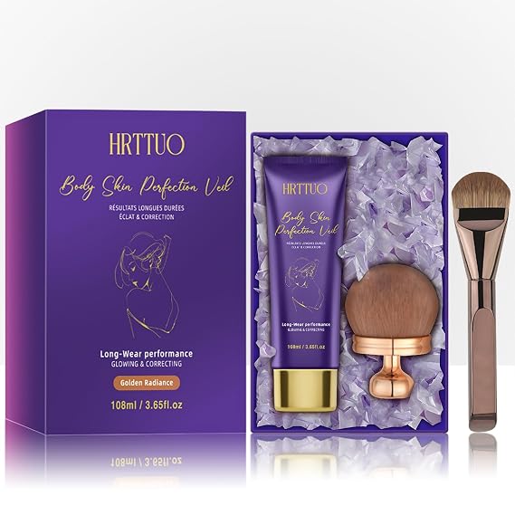 Body Coverage Perfector, Waterproof Leg & Body Makeup for Tattoo & Scar Cover Up, No Transfer Coverage Concealer with Brush, All Over Complexion Perfector for All Skin Tones (Golden Radiance)
