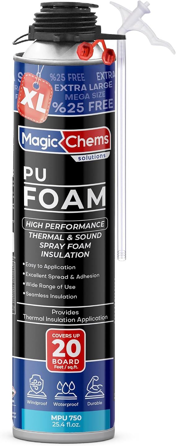 Magic Chems Spray Foam Insulation, Expanding Sealant, 1 Pack-25.4 oz