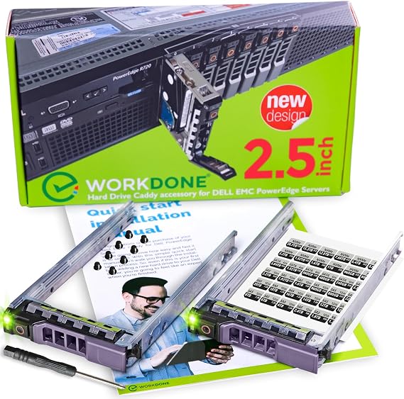 WORKDONE 2-Pack 2.5" SFF Caddy Tray - fits Dell PowerEdge 13-11th G. G176J