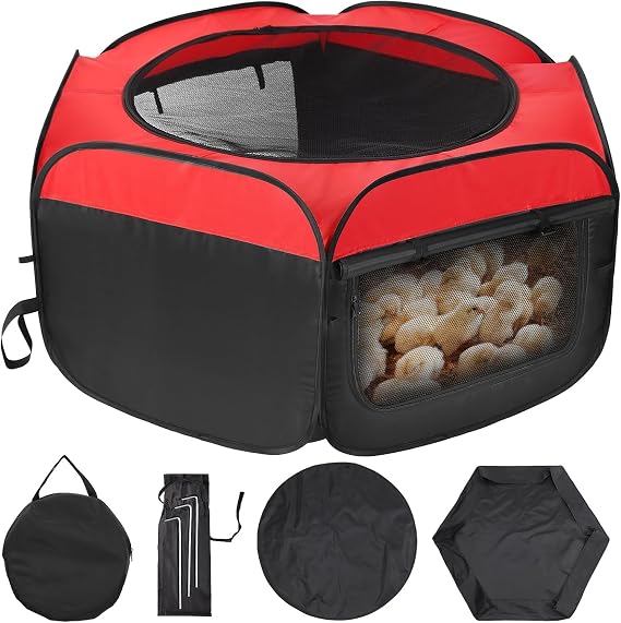 Chicken Brooder Box Double Door Playpen, Baby Chick Duck Quail Starter Kit, 15 Bird Capacity