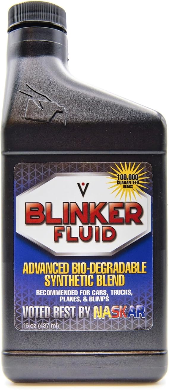 REALISTIC Advanced Blinker Fluid | A Hilarious Gag Gift for Any Car Enthusiast | +100,000 Blinks | 32 Oz Empty Bottle