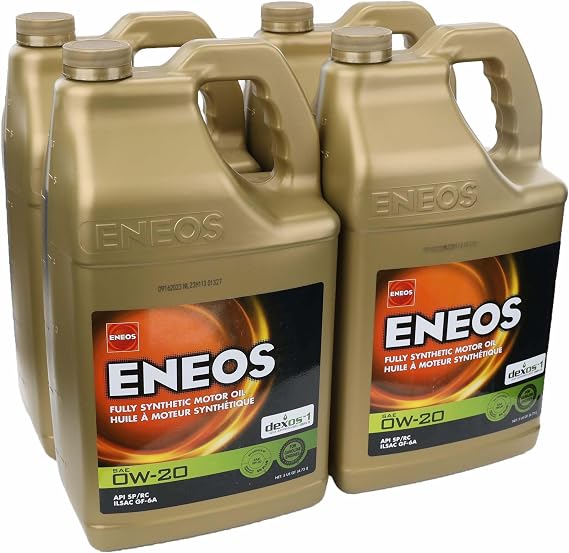 ENEOS 0W-20 Fully Synthetic Motor Oil, API SQ, dexos1 Gen3, 4x5 Qt