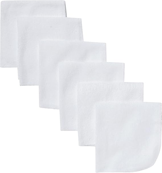 Gerber Washcloth, White, 6-Count