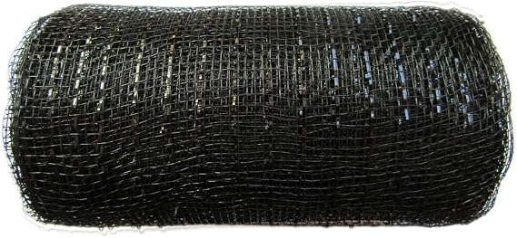 6 inch x 30 feet(10 Yards)-YYCRAFT Metallic Poly Mesh Ribbon(Black)