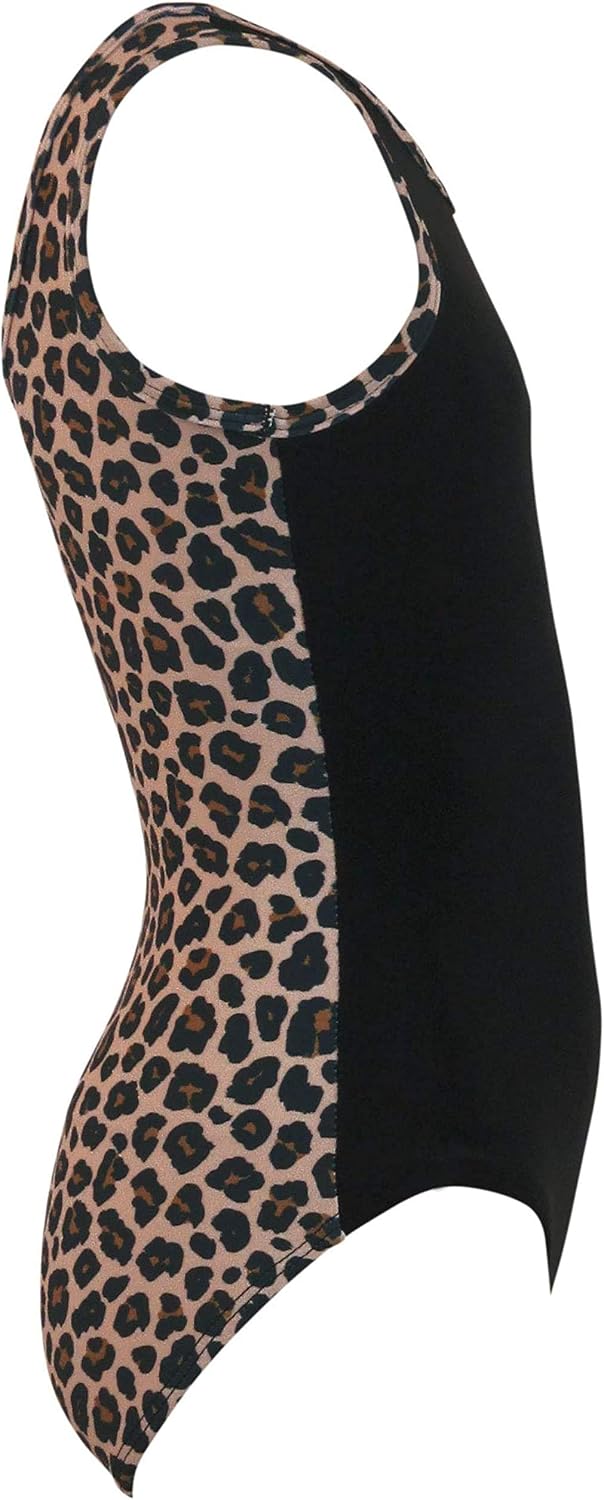 Girl's Leopard Flip Flop Gymnastics Leotard ADLT Medium
