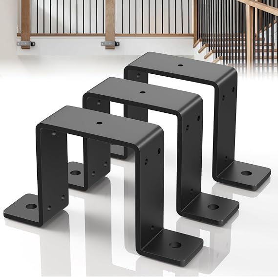 3 Pack 4x4 Post Brackets, Heavy Duty Steel Strap Post Ties