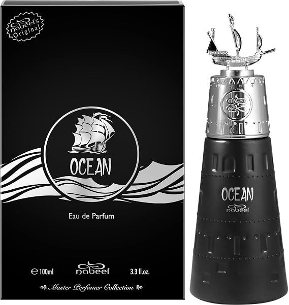 Nabeel Master Perfumer Collection - Ocean for Unisex - Arabian Perfume for Women & Men - Fragrance with Lemon, Pineapple, Aquatic, Bergamot, Amber Scent - Arabic Cologne - Travel Size -3.3oz EDP Spray
