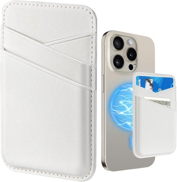 Senose Wallet Compatible for MagSafe, Magnetic Card Holder, White