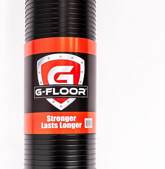 Garage Flooring 5' x 10' Midnight Black Ribbed Channel Vinyl Protector Mat - Industrial Strength for Home or Commercial Use